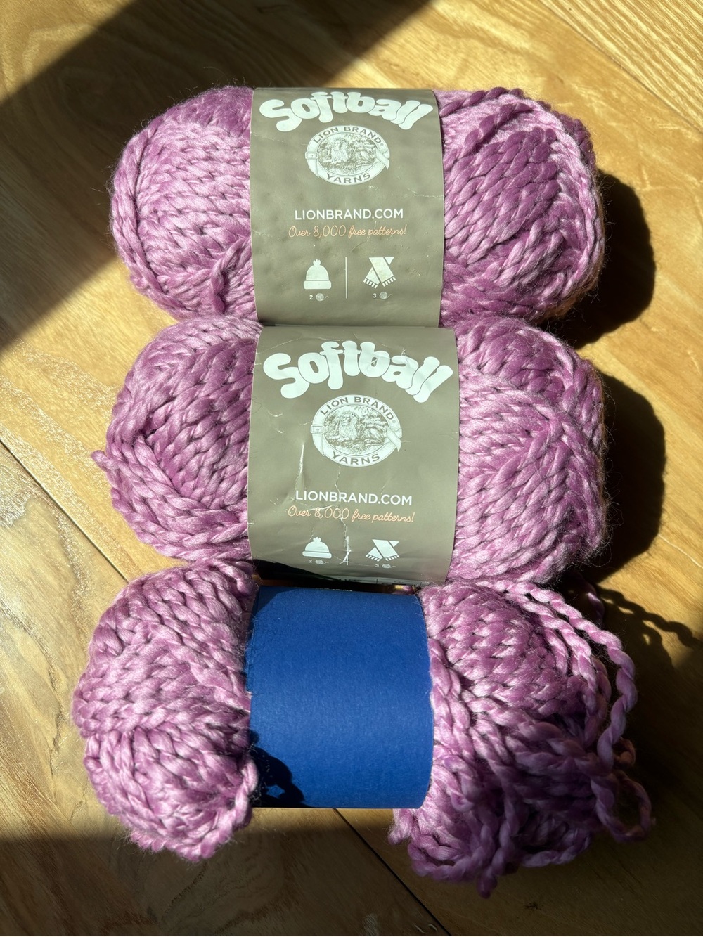 Lion Brand Softball Yarn “Cosmos” Lot of 3 Skeins - Bulky #5 - 2 NEW + 1 Partial